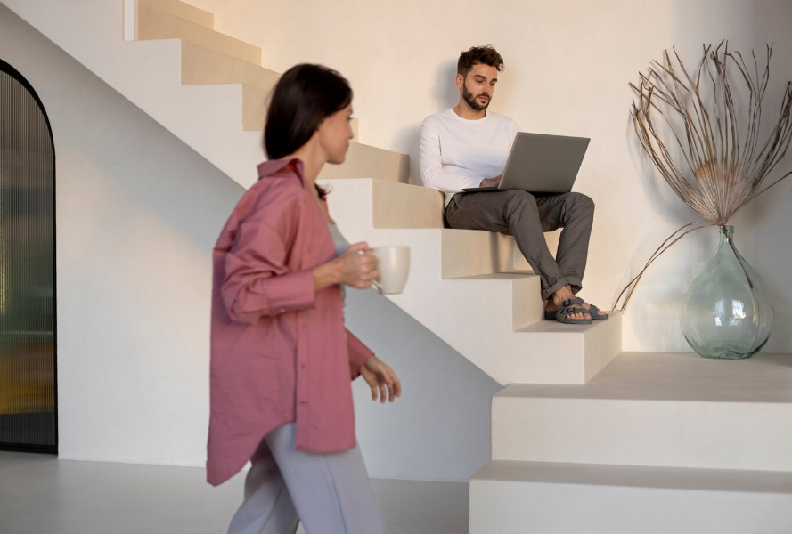 escalera en L